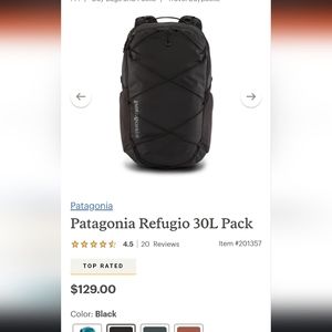 Patagonia 30L refugio backpack black